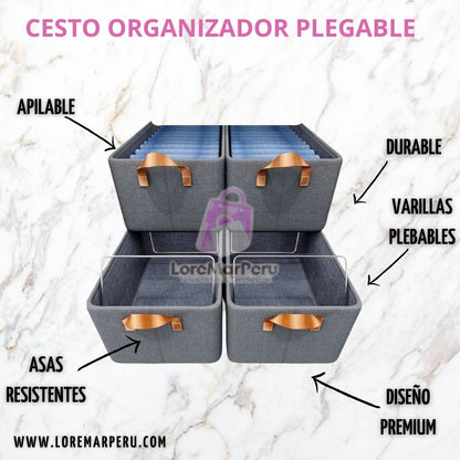 CESTO ORGANIZADOR PLEGABLE - PACK 2 UNIDADES