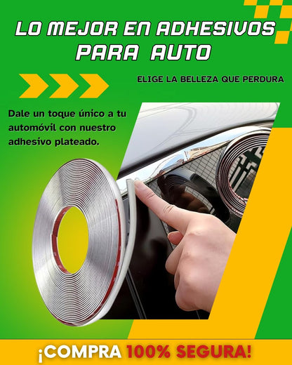 ADHESIVO PLATEADO PARA AUTO