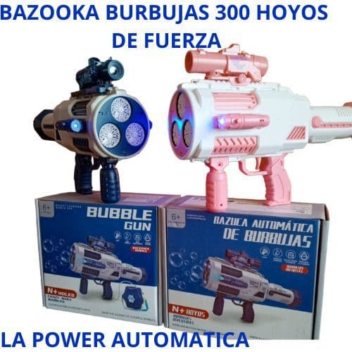 BAZOOKA DE BURBUJAS 300 HOYOS DE FUERZA